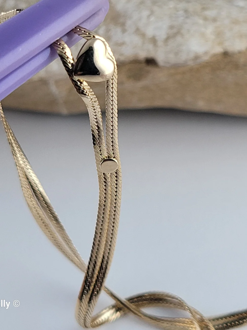 Italy 14K Solid Gold Two Strand Heart Cuban Mini Link Bracelet or Anklet 👌🎁